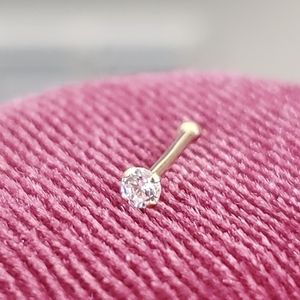 Genuine Lab Diamond 14K Solid Gold Nose Stud